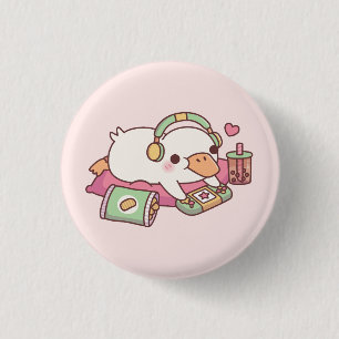 Badge Rond 2,50 Cm Jeu Relax Cute Duck