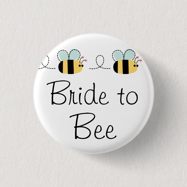 Badge Rond 2,50 Cm Jeune mariée au bouton nuptiale mignon d'abeille (Devant)