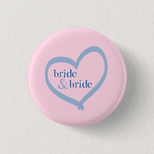 Badge Rond 2,50 Cm Jeune mariée lesbienne de mariage et jeune mariée (Devant)