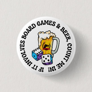 Badge Rond 2,50 Cm Jeux de société et bière