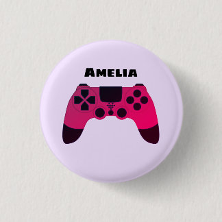 Badge Rond 2,50 Cm Jeux vidéo de contrôleur de jeu Nom du joueur Nerd