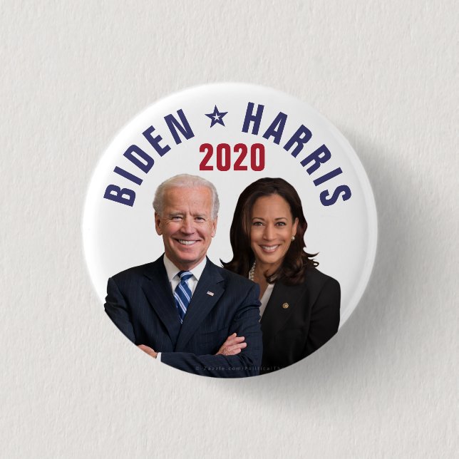 Badge Rond 2,50 Cm Joe Biden Kamala Harris 2020 Président Vice Photos (Devant)