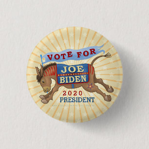 Badge Rond 2,50 Cm Joe Biden pour l'âne 2020 de président Démocrat