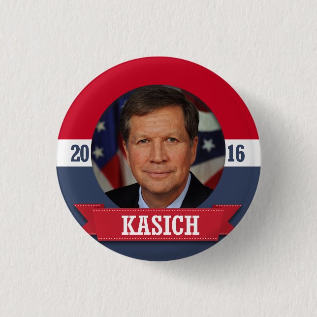 BADGE ROND 2,50 CM JOHN KASICH 2016 (Devant)