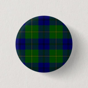 Badge Rond 2,50 Cm Johnstone tartan bleu vert plaid