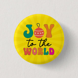 Badge Rond 2,50 Cm Joie au monde Typographie de Noël colorée