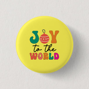 Badge Rond 2,50 Cm Joie au monde Typographie de Noël colorée