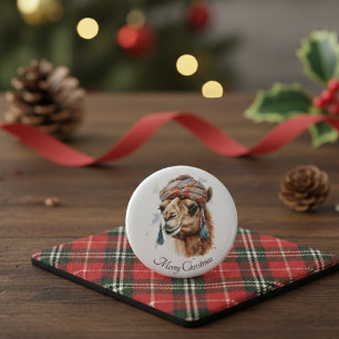 Badge Rond 2,50 Cm Joie de Noël dans le désert, personnalisé