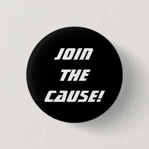 Badge Rond 2,50 Cm Joignez la cause sur le noir