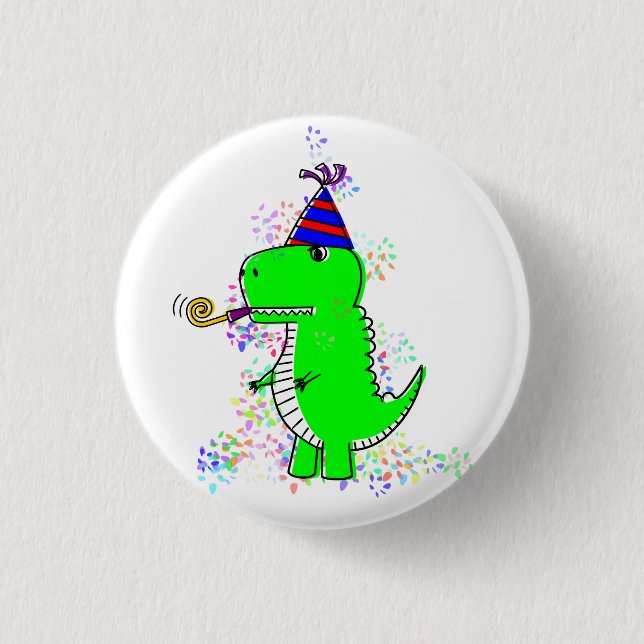 Badge Rond 2,50 Cm Joli Anniversaire Dinosaur Confetti (Devant)