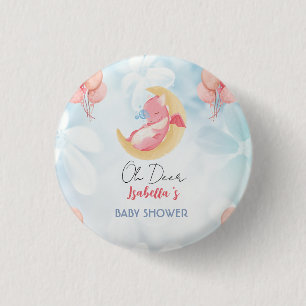 Badge Rond 2,50 Cm Joli bébé dragon dinosaure Balloon baby shower