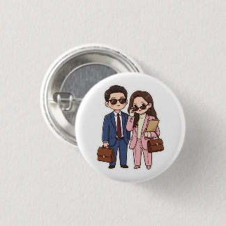 Badge Rond 2,50 Cm Joli bouton à pin représentant un couple de jurist