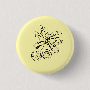 Badge Rond 2,50 Cm Joli bouton de cloche de Noël en ligne art