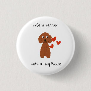 Badge Rond 2,50 Cm joli bouton d'épingle d'art de caniche jouet