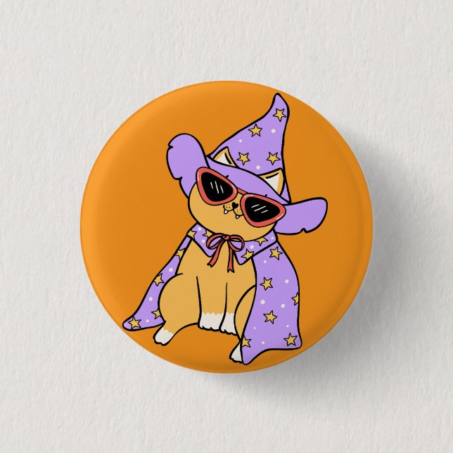 Badge Rond 2,50 Cm Joli chat d'Halloween (Devant)