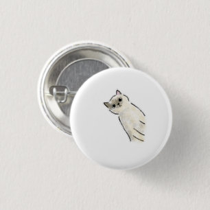 Badge Rond 2,50 Cm Joli chat siamois dessiné à la main avec la tête i