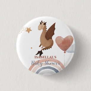 Badge Rond 2,50 Cm Joli dragon baby shower des garçons afro-américain