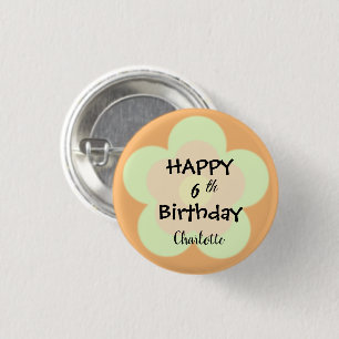 Badge Rond 2,50 Cm Joli été Daisy fleur pétale dégradé Anniversaire