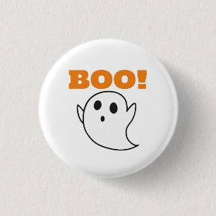 Badge Rond 2,50 Cm Joli Fantôme avec BOO! mots