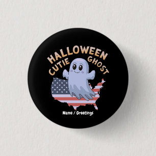 Badge Rond 2,50 Cm Joli fantôme d'Halloween Drapeau américain Kawaii