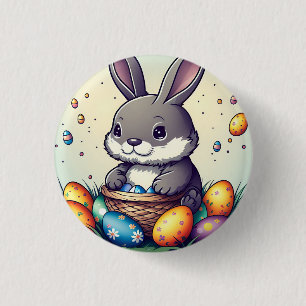 Badge Rond 2,50 Cm Joli lapin de Pâques
