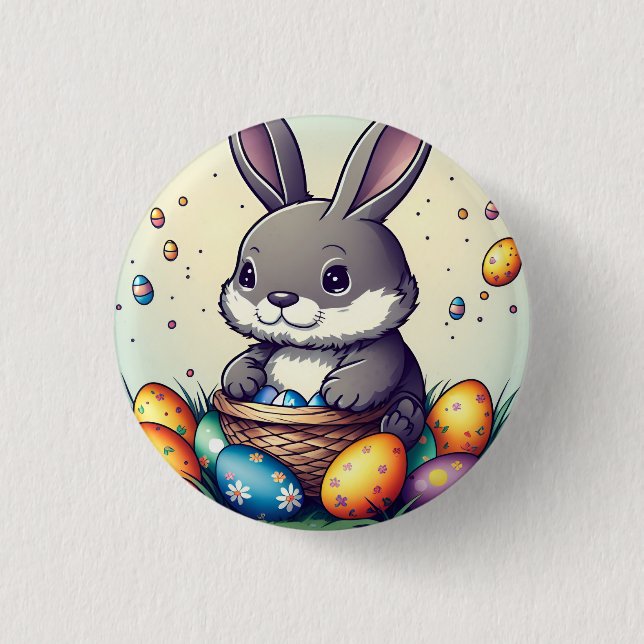 Badge Rond 2,50 Cm Joli lapin de Pâques (Devant)