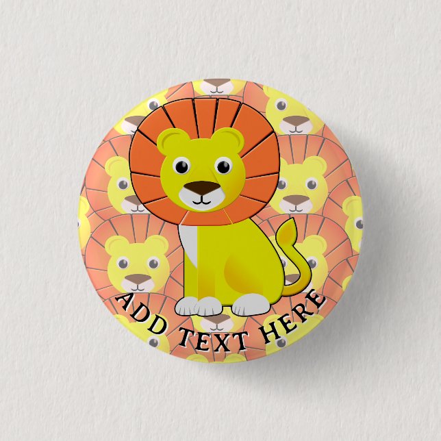 Badge Rond 2,50 Cm Joli Lion Bébé sur tout le Motif d'impression (Devant)