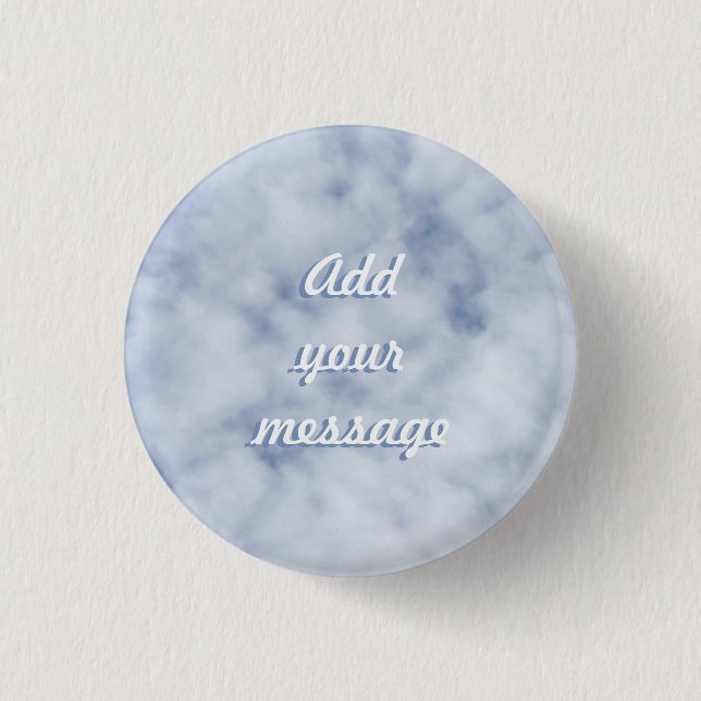 Badge Rond 2,50 Cm Joli printemps nuageux pastel bleu ciel 0155 (Devant)