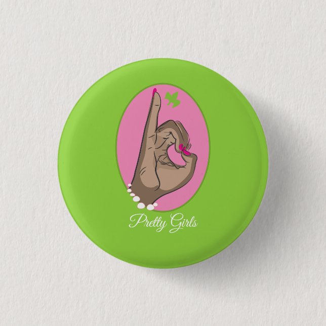 Badge Rond 2,50 Cm Joli rose et vert (Devant)