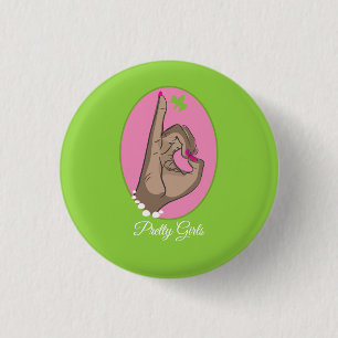Badge Rond 2,50 Cm Joli rose et vert