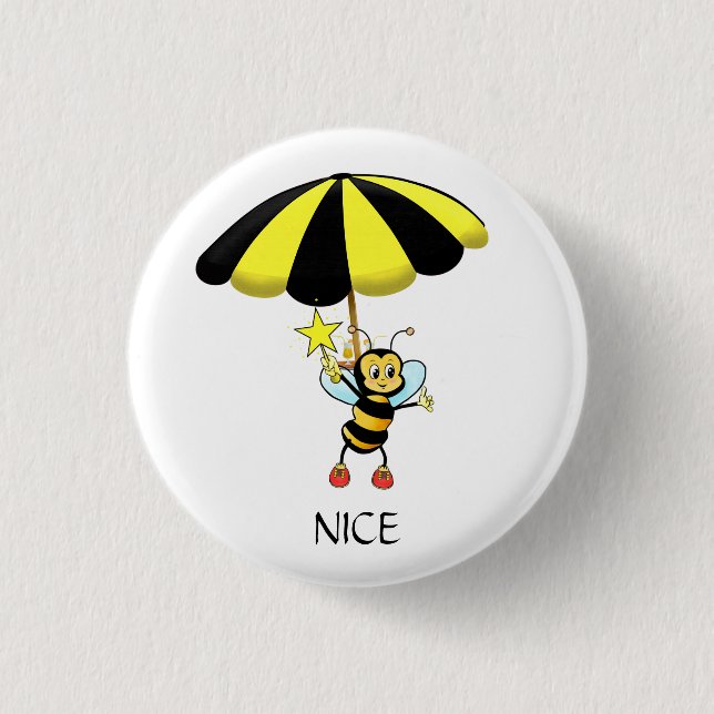 Badge Rond 2,50 Cm Jolie abeille (Devant)