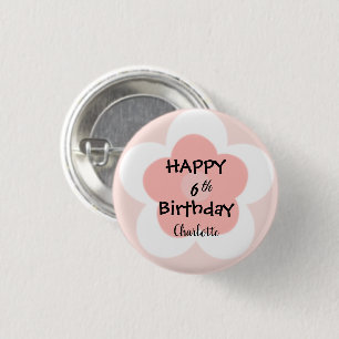 Badge Rond 2,50 Cm Jolie fleur marguerite colorée Gradient Nom de l'a