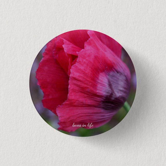 Badge Rond 2,50 Cm Jolie Fleur Pink & Purple Poppy (Devant)