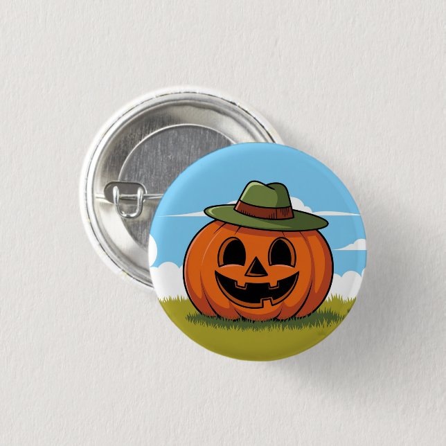 Badge Rond 2,50 Cm Jolie halloween citrouille jack o'lantern (Devant & derrière)