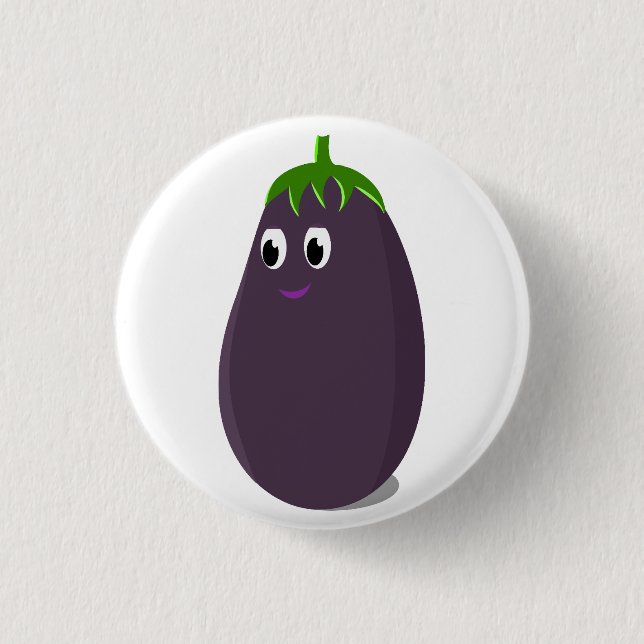 Badge Rond 2,50 Cm Jolie impression d'aubergine (Devant)