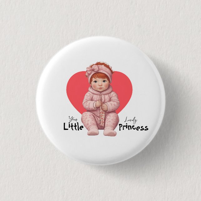 Badge Rond 2,50 Cm Jolie Princesse Bébé (Devant)