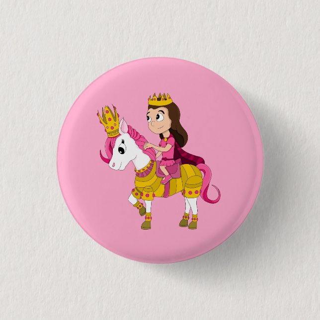Badge Rond 2,50 Cm Jolie princesse caricaturale (Devant)