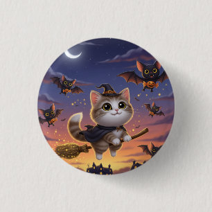 Badge Rond 2,50 Cm Jolie sorcière d'Halloween