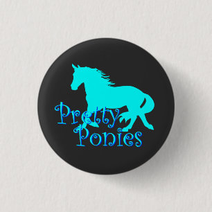 Badge Rond 2,50 Cm Jolies Poney Officiels