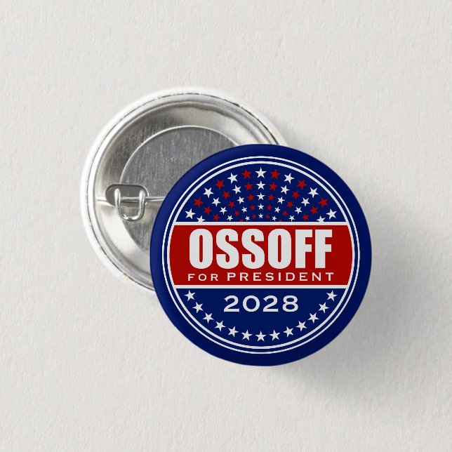 Badge Rond 2,50 Cm Jon Ossoff Président 2028 (Devant & derrière)