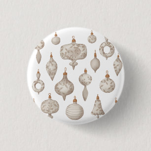 Badge Rond 2,50 Cm Jouets en verre d'arbre de Noël vintage avec ornem