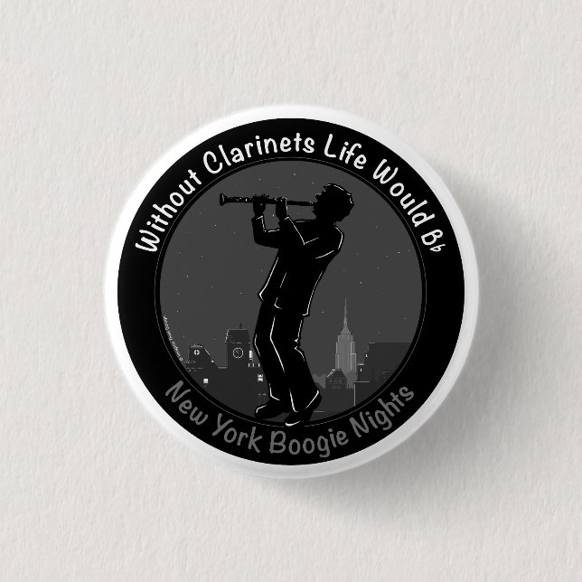 Badge Rond 2,50 Cm Joueur Clarinet de New York (Devant)