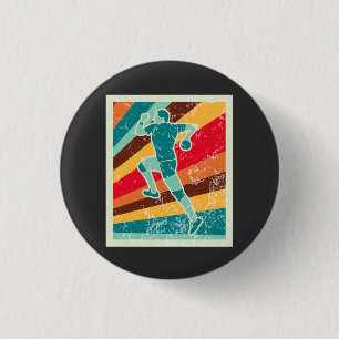 Badge Rond 2,50 Cm Joueur de Handball Rétro