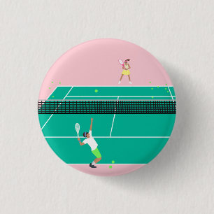 Badge Rond 2,50 Cm Joueur de Match Art Moderne Pink Green