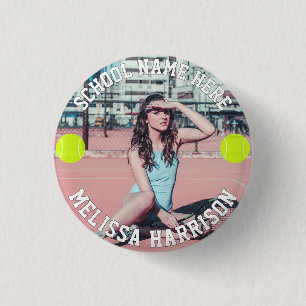 Badge Rond 2,50 Cm Joueur de tennis Ajouter le nom Équipe et photo