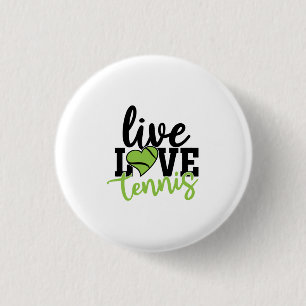 Badge Rond 2,50 Cm Joueur de tennis   Live Love Tennis