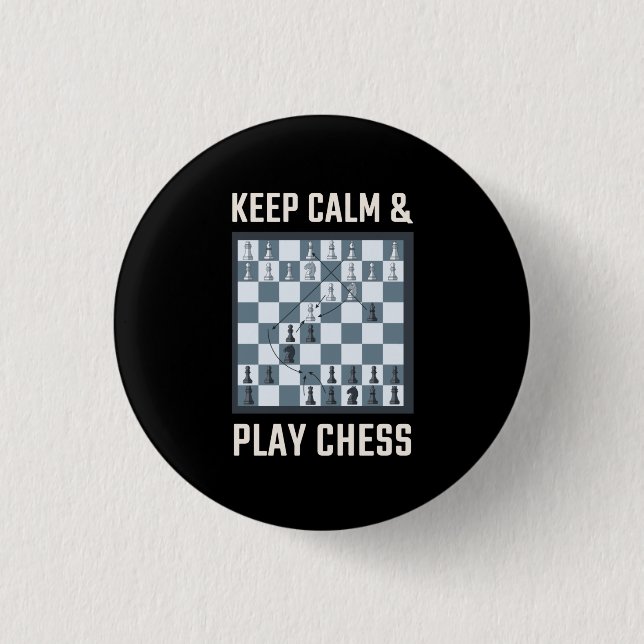 Badge Rond 2,50 Cm Joueur d'échecs (Devant)