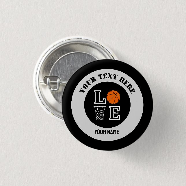 Badge Rond 2,50 Cm Joueuse de basketball, Fille basketteuse Anniversa (Devant & derrière)