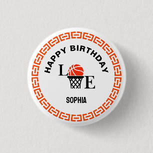 Badge Rond 2,50 Cm Joueuse de Basketball Fille, Fille de Basketball A