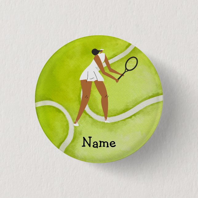 Badge Rond 2,50 Cm Joueuse de tennis sur arrière - plan de balle de t (Devant)